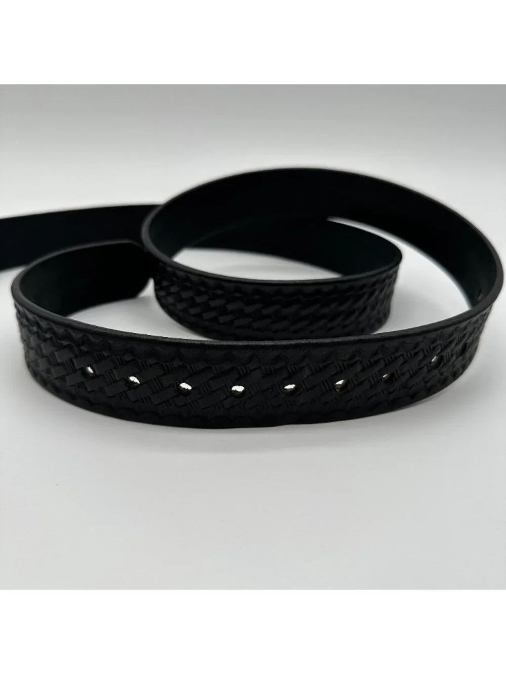 Black Leather Belt Strap RW Amish Men's Basketweave 58 1/2